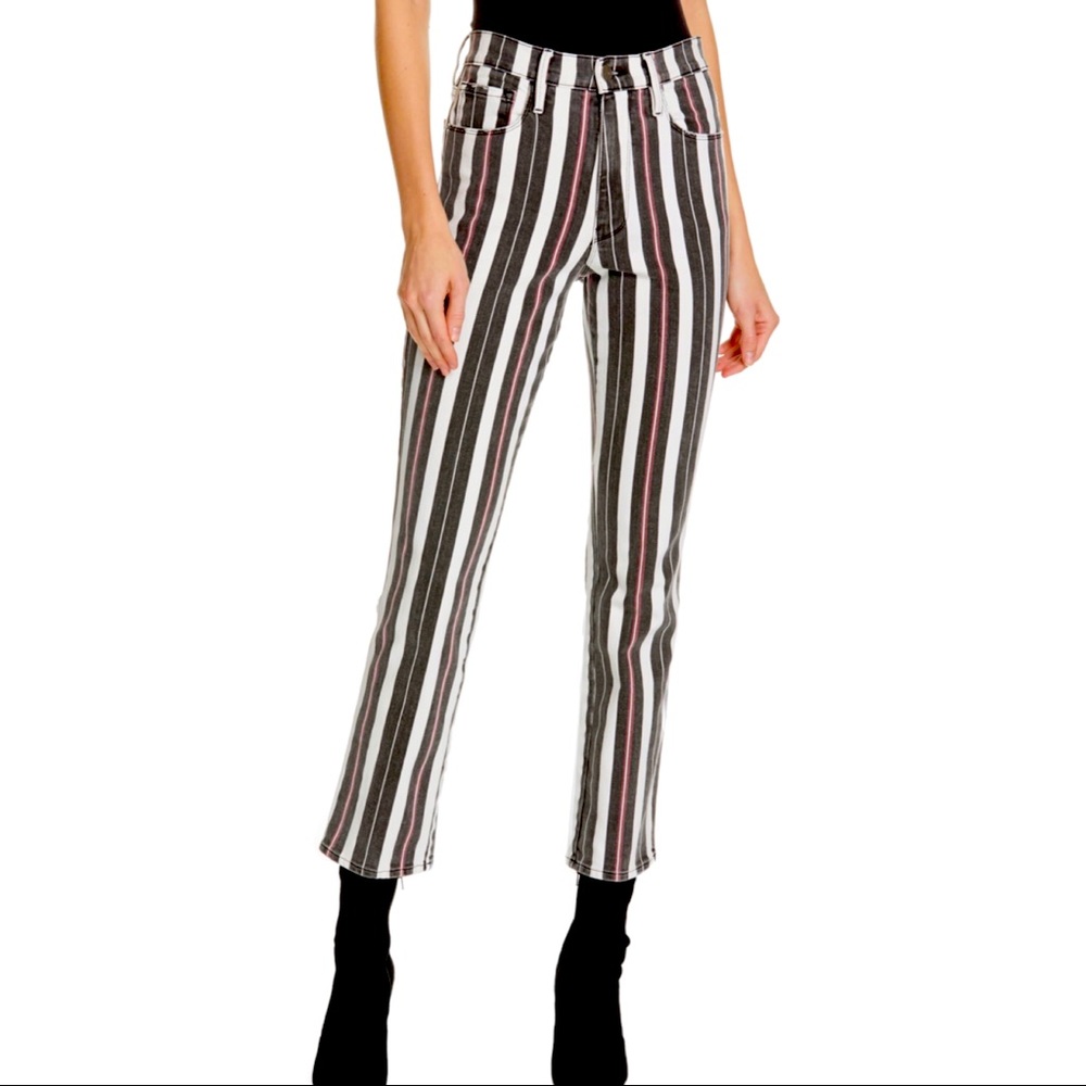 Frame Le Sylvie Slender Straight Striped Jeans